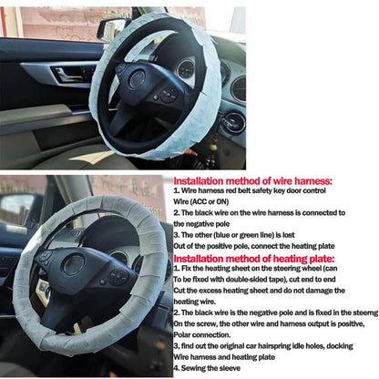 12V Steering Wheel Heater for Car/Truck Adjustable Heating Winter Heated Pad