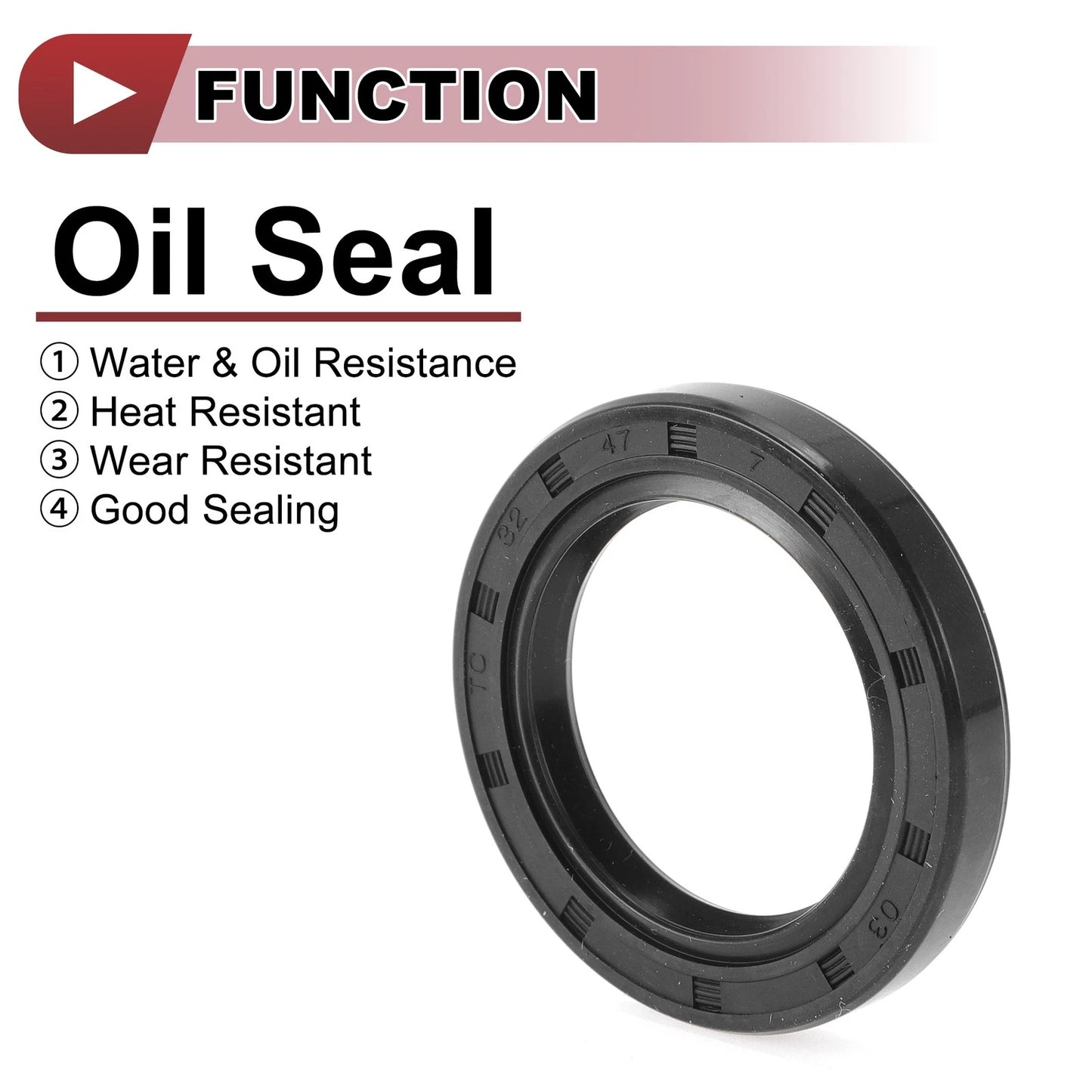 Rotary Shaft Seal 5 Pcs 32x47x7mm Oil Seal Nitrile 70D Black for Make Model