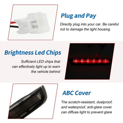 Black LED Third Brake Light for Toyota Yaris Mk3 Hatchback (2012-2020)