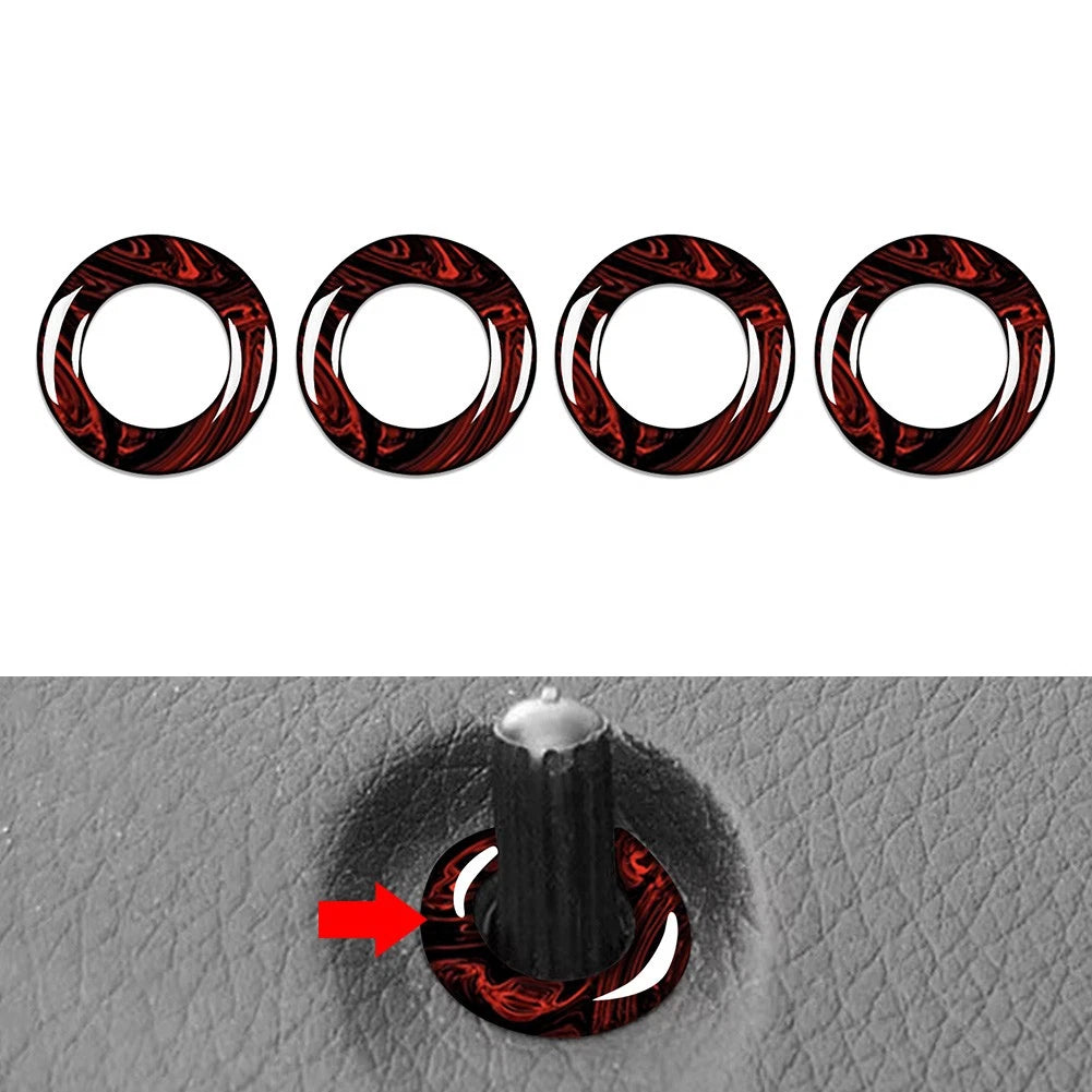 4 Pcs Fire Red Door Lock Pin Covers for Benz E Class (2015-2021)