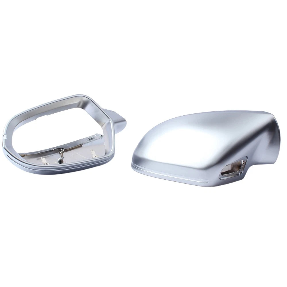 Lane Assist Chrome Side Wing Mirror Caps for Audi A6 S6 C7 (2012–2018)