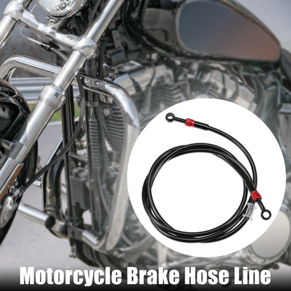 90 Degree Brake Hose Braided Line Clutch Tube 180cm Black for Motorcycle