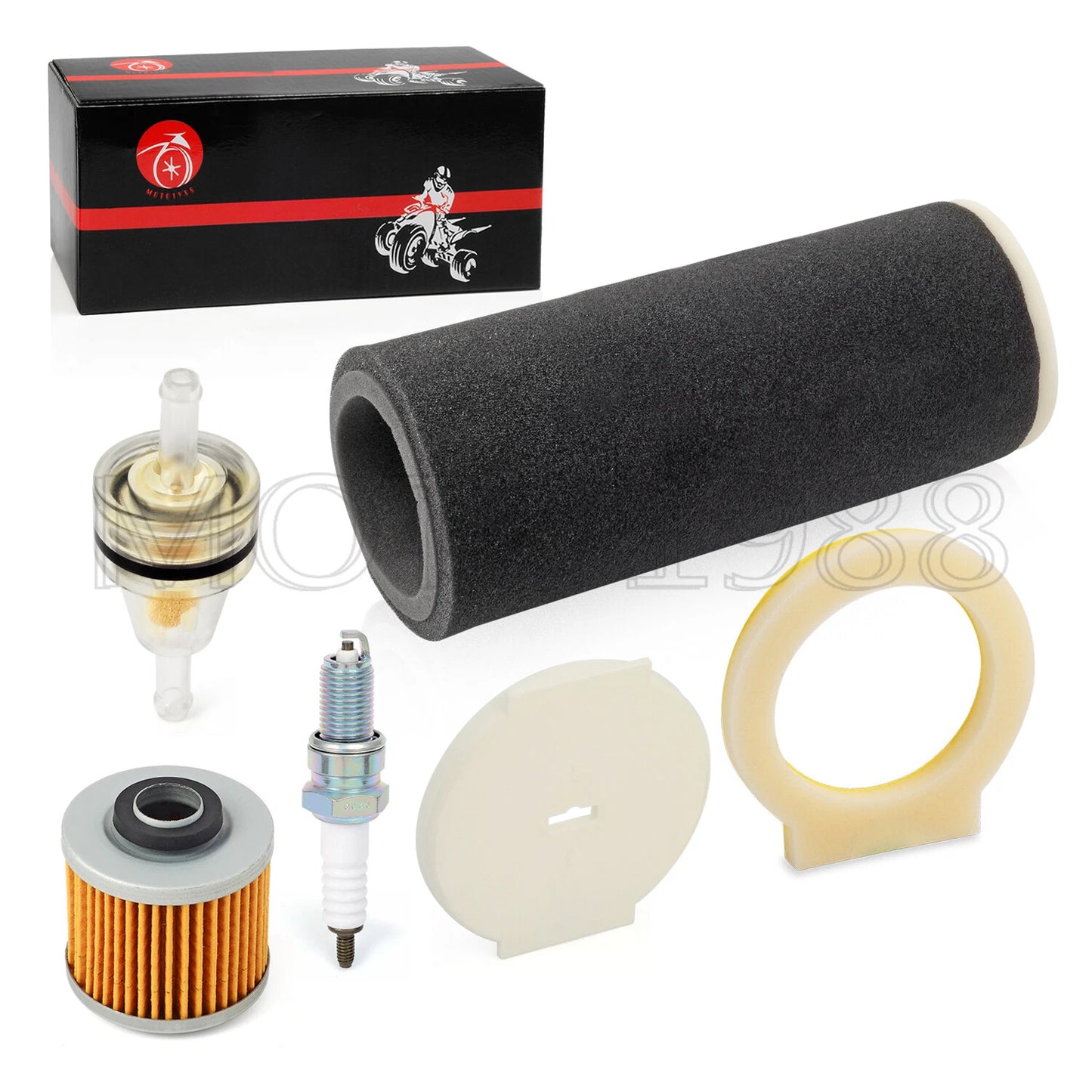 Air Filter Foam End Cap Oil Filter Spark Plug for YAMAHA Grizzly YFM 600 98-01