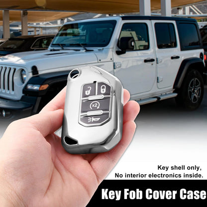 TPU Key Fob Cover for Jeep Wrangler JL Gladiator JT Rubicon (2018-2021)