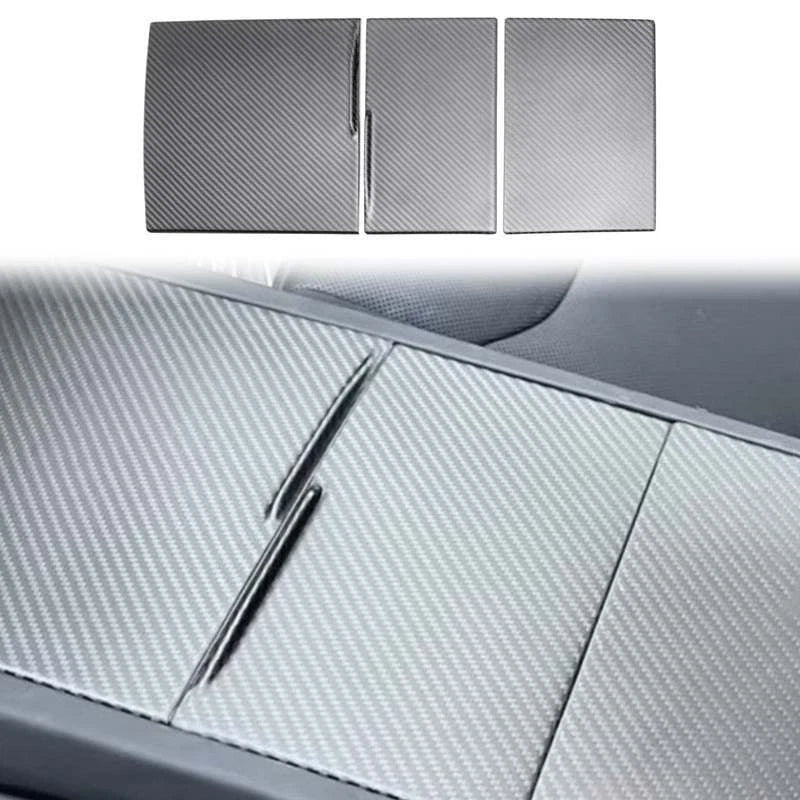 Matte Carbon Fiber Center Console Panel Covers Trim for Tesla Model 3 2023-2024