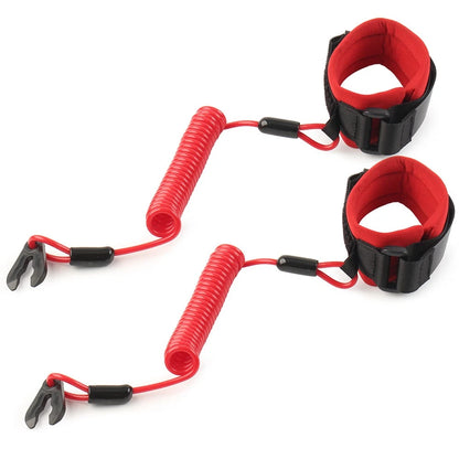 Emergency Stop Switch Lanyard Cord 2x Red for Yamaha Jet Ski