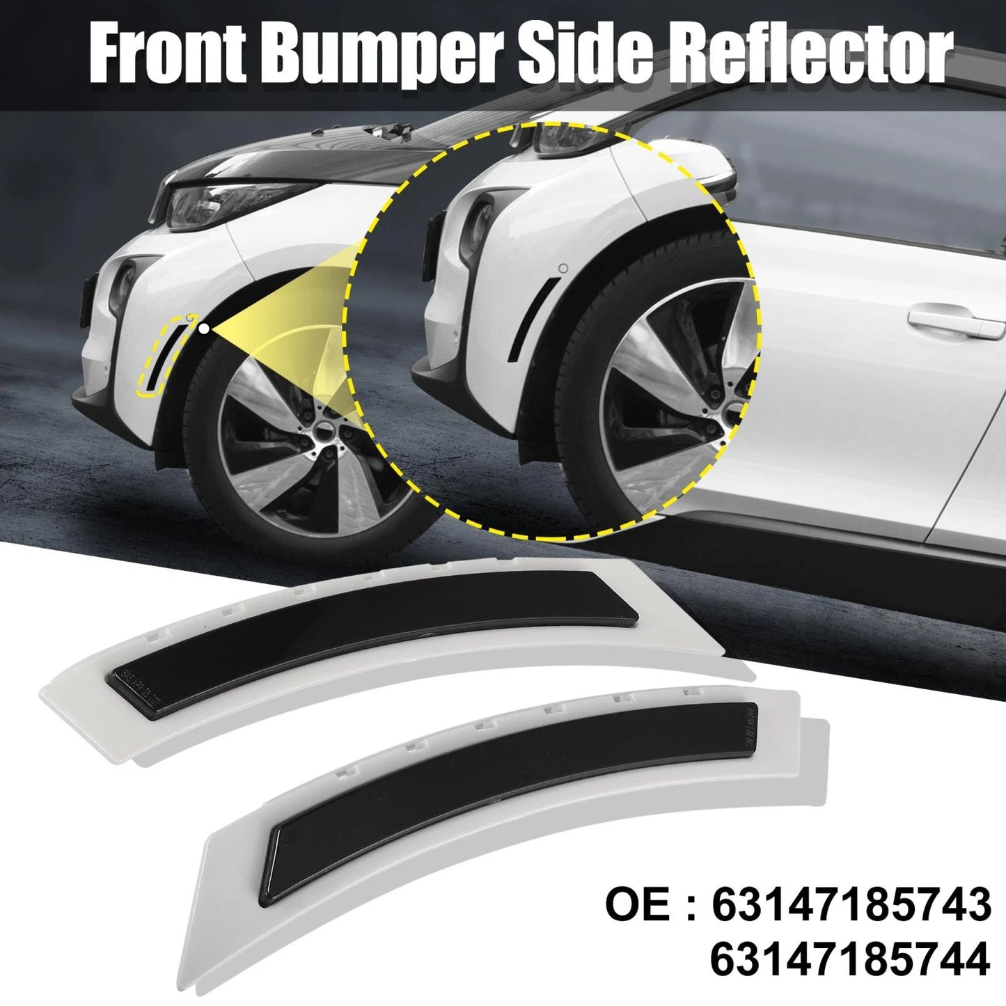 Bumper Reflectors  for BMW 5 Series Smoky Black (2006-2010)