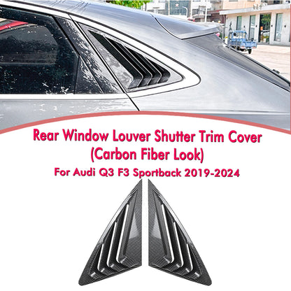 Rear Side Window Louver Trim Covers for Audi Q3 F3 Sportback (2019-2024)