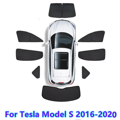 8 x Windshield Side Window Privacy Camping Blind Sunshade for Tesla Model S