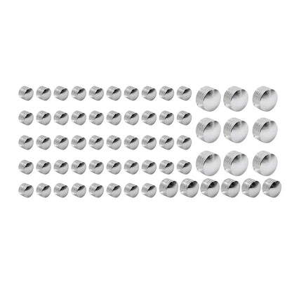 63 Pcs Chrome Engine Topper Bolt Caps for Harley Softail FXST (2000-2006)