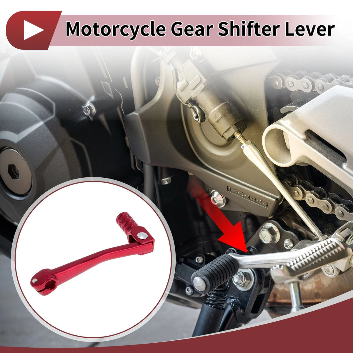 Red Folding Motorcycle Gear Shifter Lever for Honda CRF50 (2004-2023)