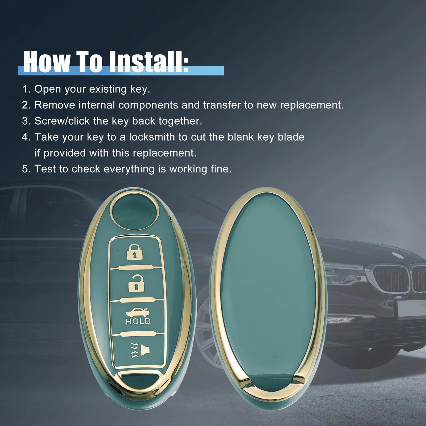 Silicone Car Smart Key Fob Case Cover for INFINITI QX80 (2014-2014)