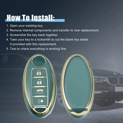 Silicone Car Smart Key Fob Case Cover for INFINITI QX80 (2014-2014)