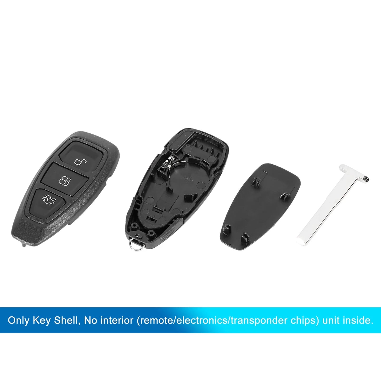 Key Shell Case for Ford Focus Fiesta Kuga Mondeo 3 Button (2005-2023)