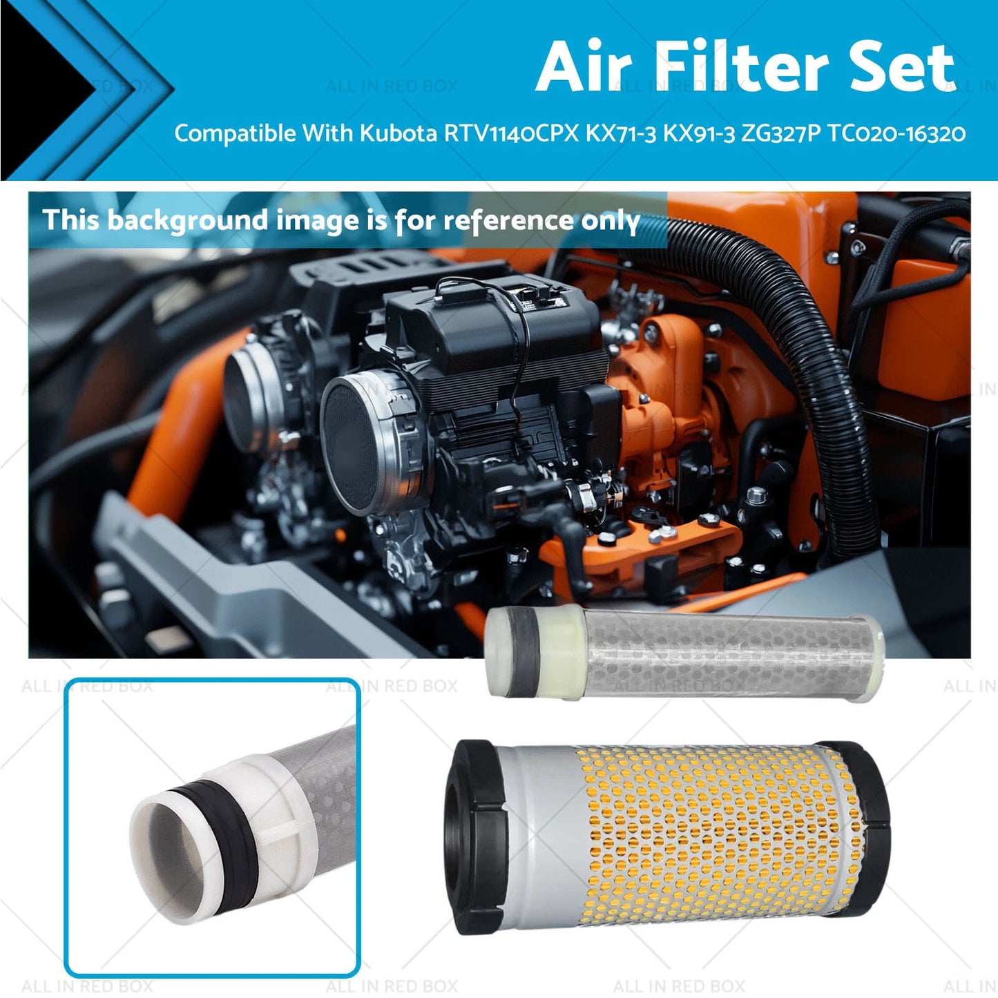 Air Filter Set for Kubota RTV1140CPX KX71-3 KX91-3 ZG327P (No Year Info)
