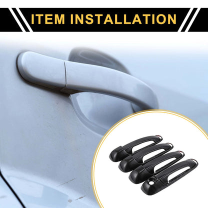 4pcs Exterior Door Handle Cover for Dodge Ram 1500 Carbon Fiber Pattern
