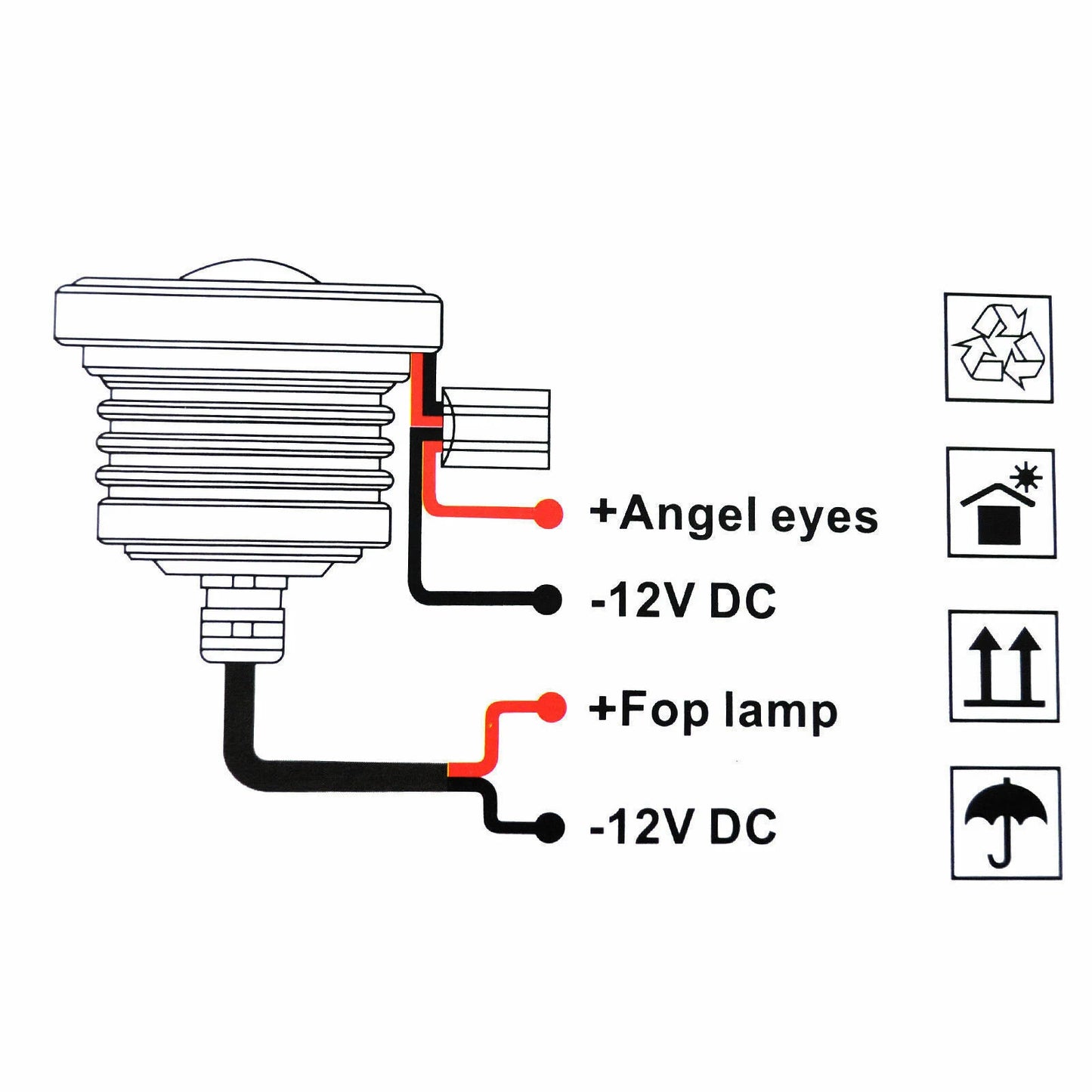 3.5" COB LED Fog Light Projector for Car - Ice Blue Angel Eyes Halo Ring (2010-2023)