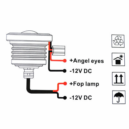3.5" COB LED Fog Light Projector for Car - Ice Blue Angel Eyes Halo Ring (2010-2023)