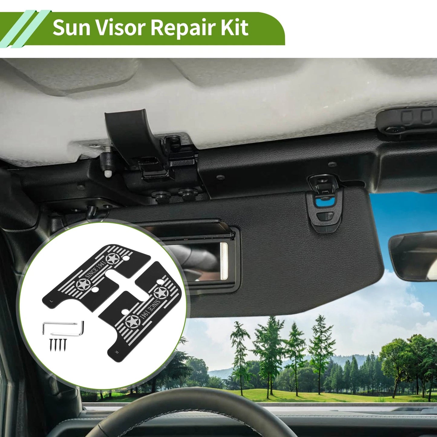 Sun Visor Repair Kit for Jeep Wrangler JK (2018)