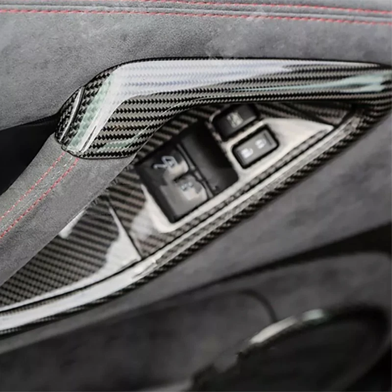 100% Carbon Fiber Interior Door Handle Frame Cover For Nissan GTR R35 2008-2016