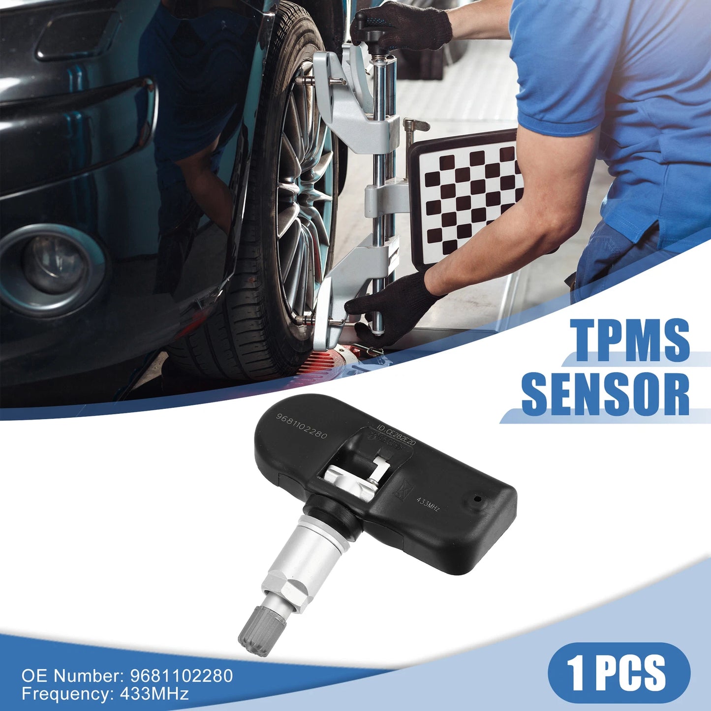 Tire Pressure Monitoring System Sensor 433MHz for Peugeot 207, 307 (2006-2014)