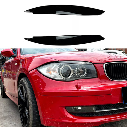 Headlight Eyelid Trim for BMW E81 E82 E87 E88 (2004-2011) Glossy Black