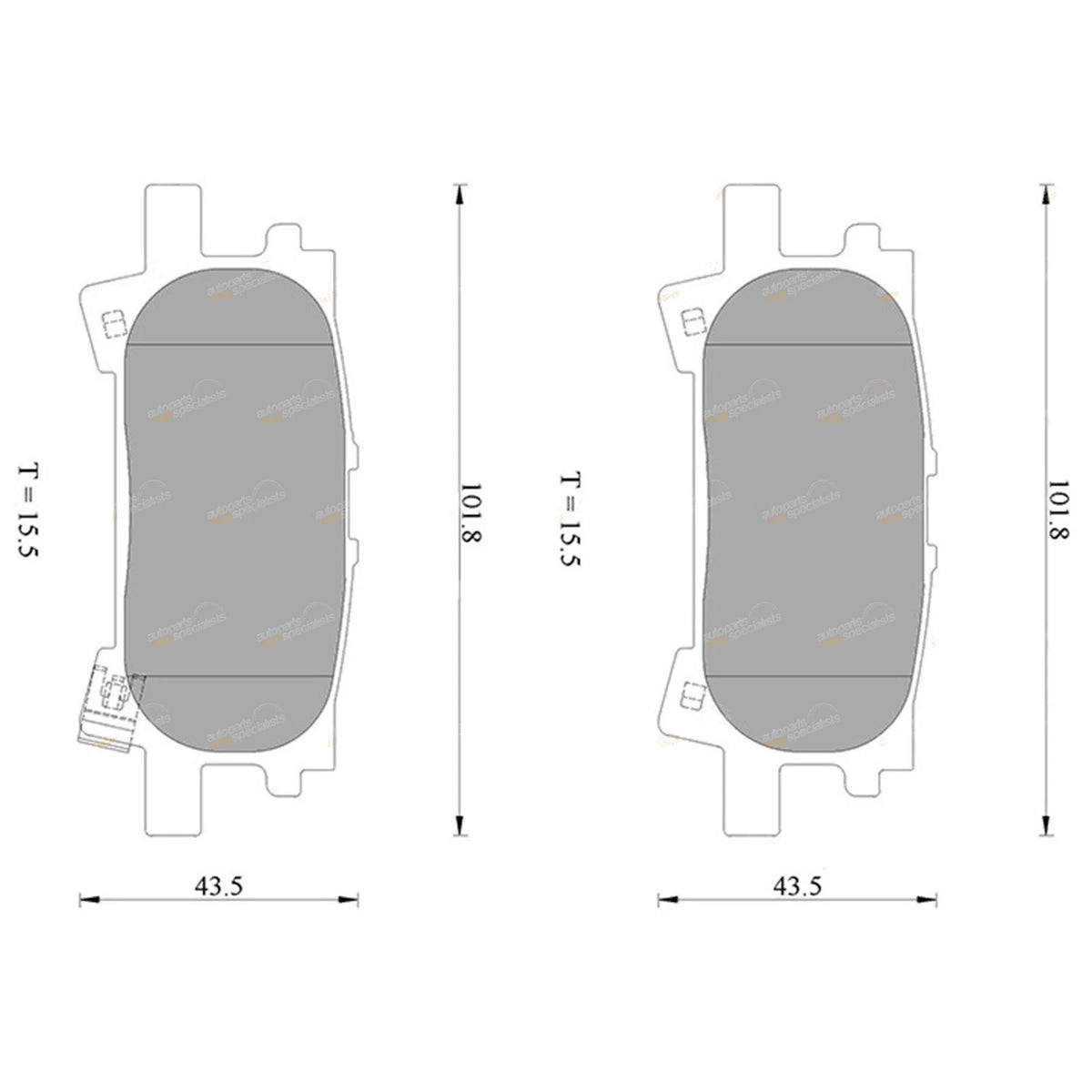 Pad Set 4wd Rear Disc Brake for Toyota Kluger MCU28 (2004–2007)
