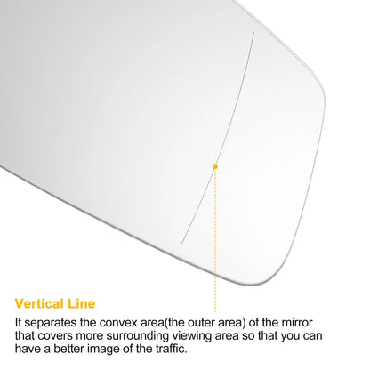 Right Side Heated White Mirror Glass for BMW 2 3 4 5 6 7 Series M (2014-2023)