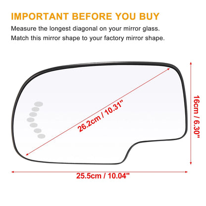 Driver Side Heated Mirror Glass for GMC Yukon (2003 - 2006)