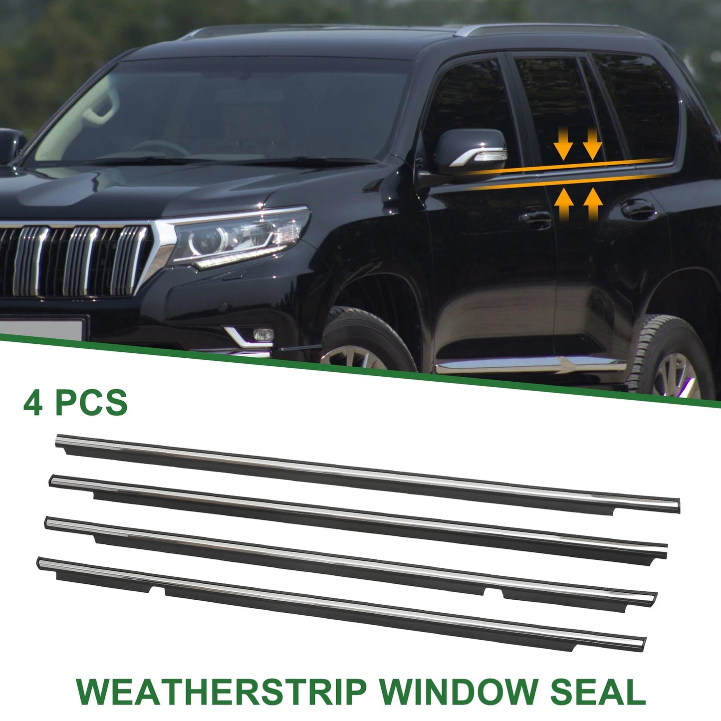 4pcs Weatherstrip Window Seal for Lexus GX470 (2003-2009)