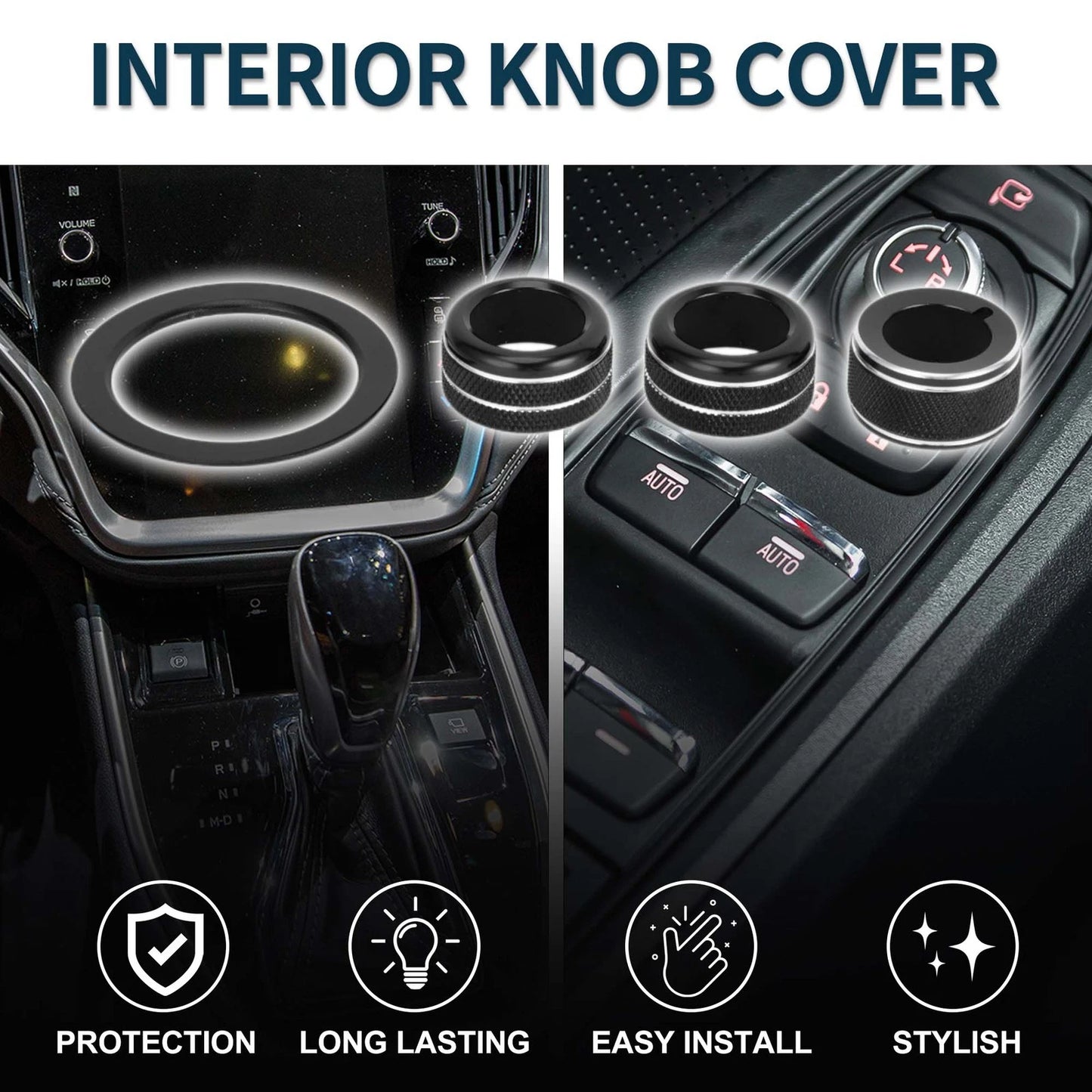 Engine Start Mirror Knob Covers for Subaru WRX (2022-2023) - 4 Pcs Black