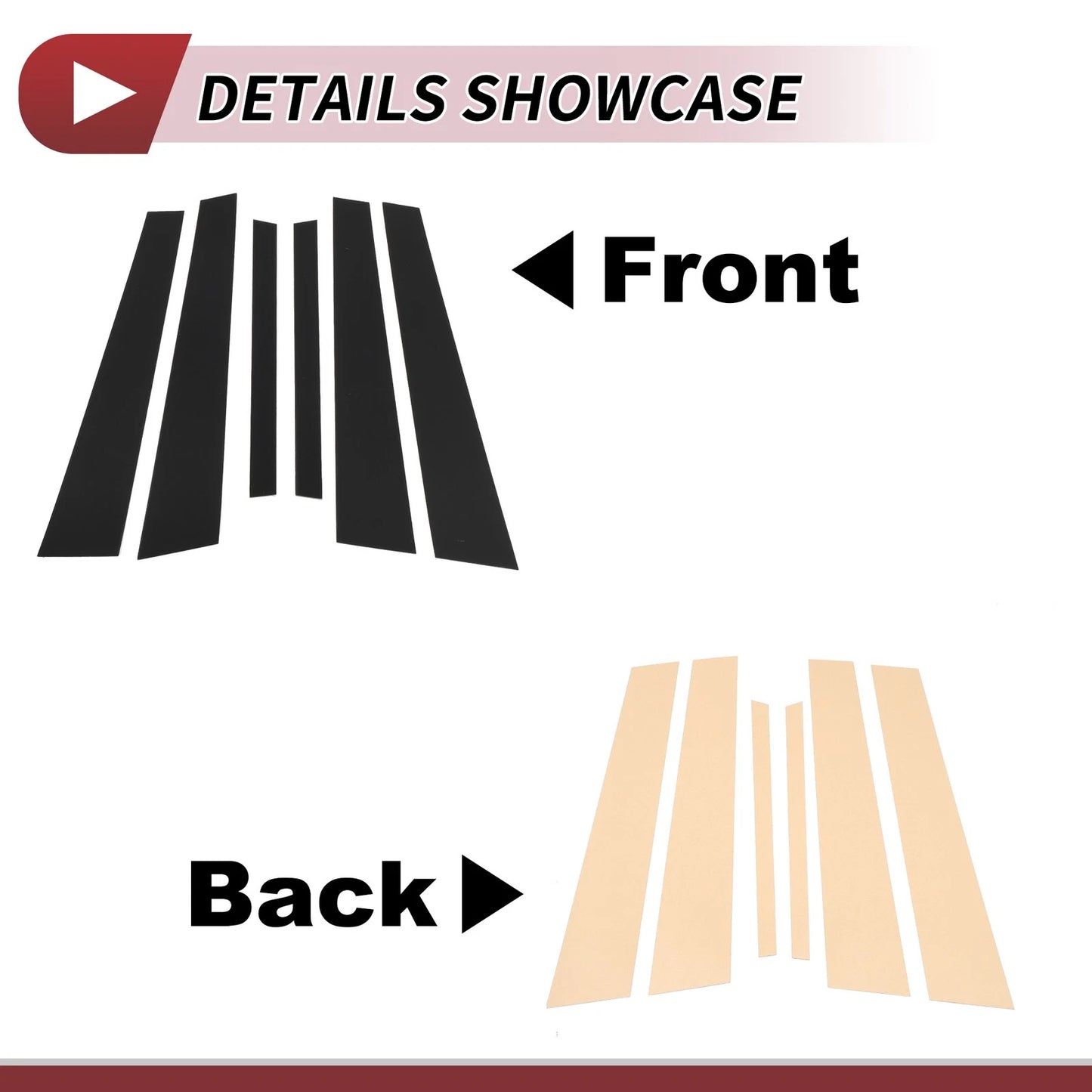 6 Pcs Black Door Pillar Window Trim for BMW 5-Series (2010-2014)