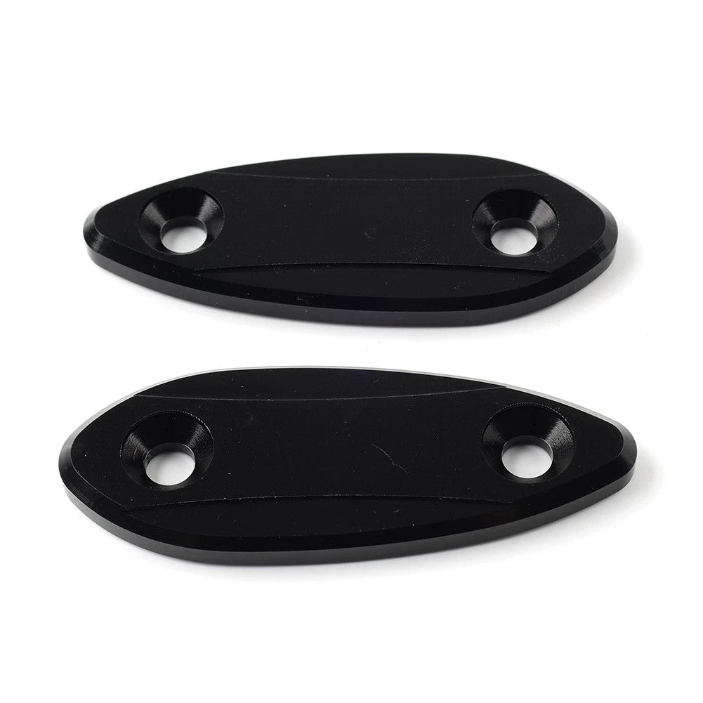 Black Motorcycle Mirror Block Off Base Plates for Kawasaki ZX6R (2009-2012)
