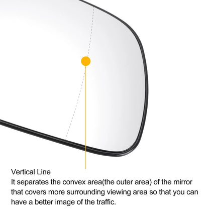 Right Side White Mirror Glass w/ Back for Peugeot 307 (2001-2009)
