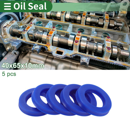 Oil Seal 5 Pcs Seal Ring Rotary Shaft Seal TPU 40x65x10mm High Pressure Blue