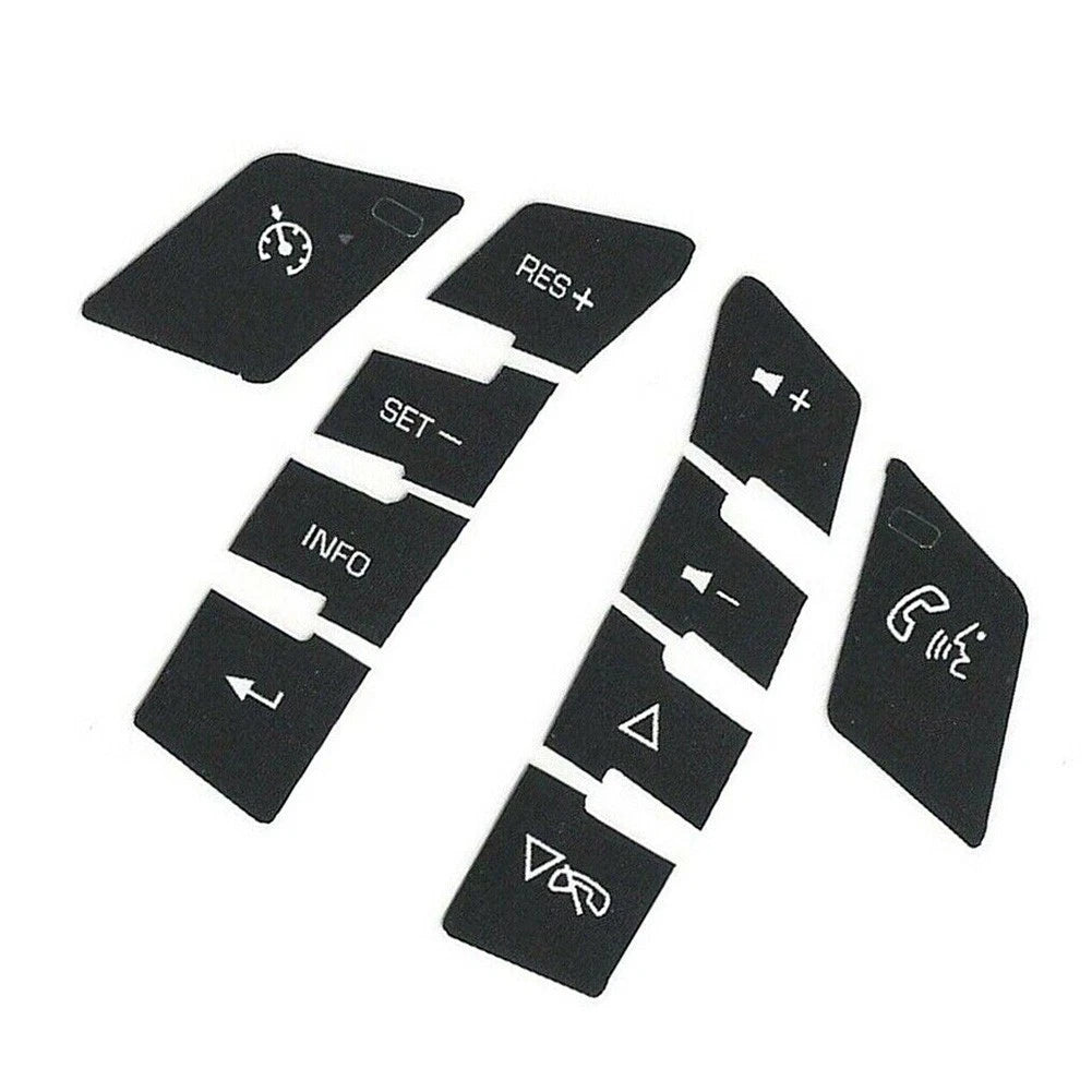 Button Repair Decals Car Sticker 1 Set ABS Black