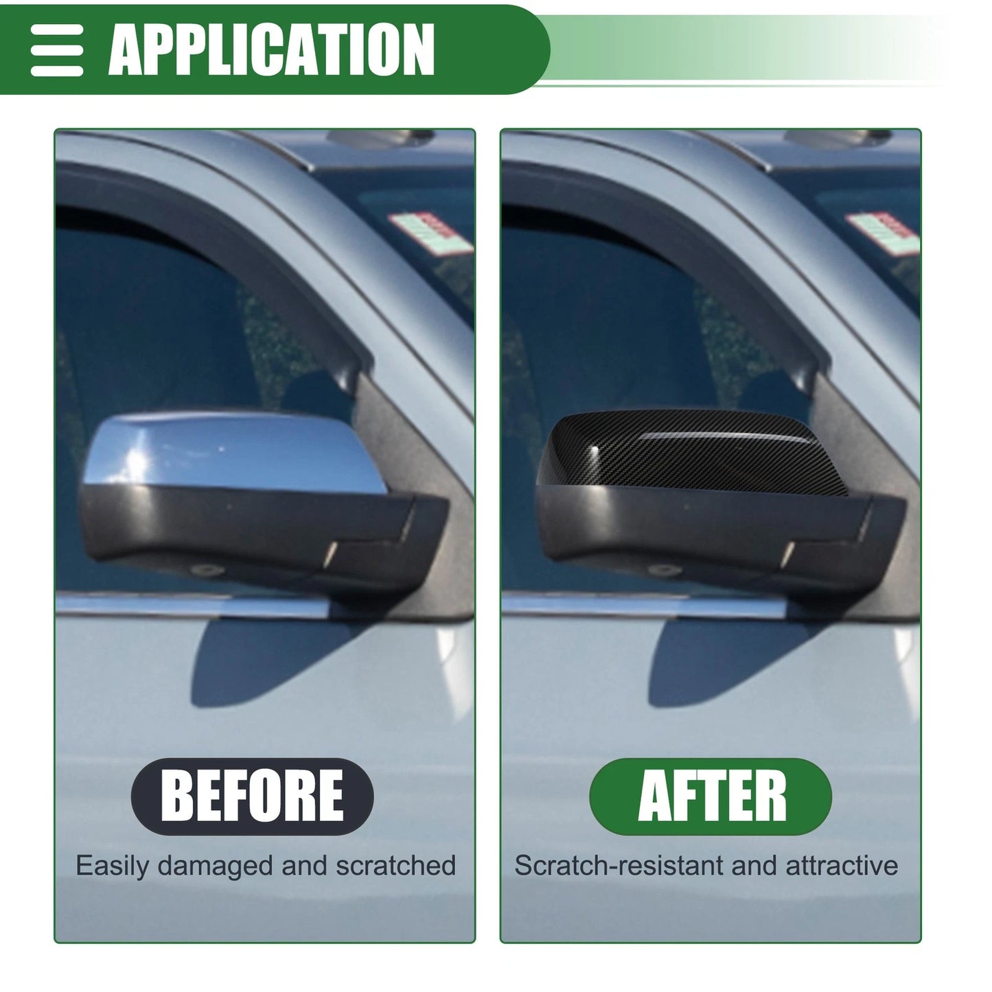 Pair Left Right Rearview Mirror Cap for Chevrolet Silverado 1500 (14 - 19)