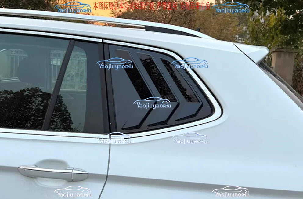 Glossy Black Rear Window Triangle Louver Cover Trim for VW Tiguan (2018-2024)