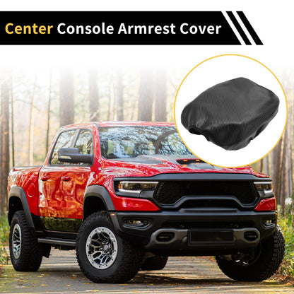 Arm Rest Cover for Ford F-150 Microfiber Leather Carbon Fiber Black