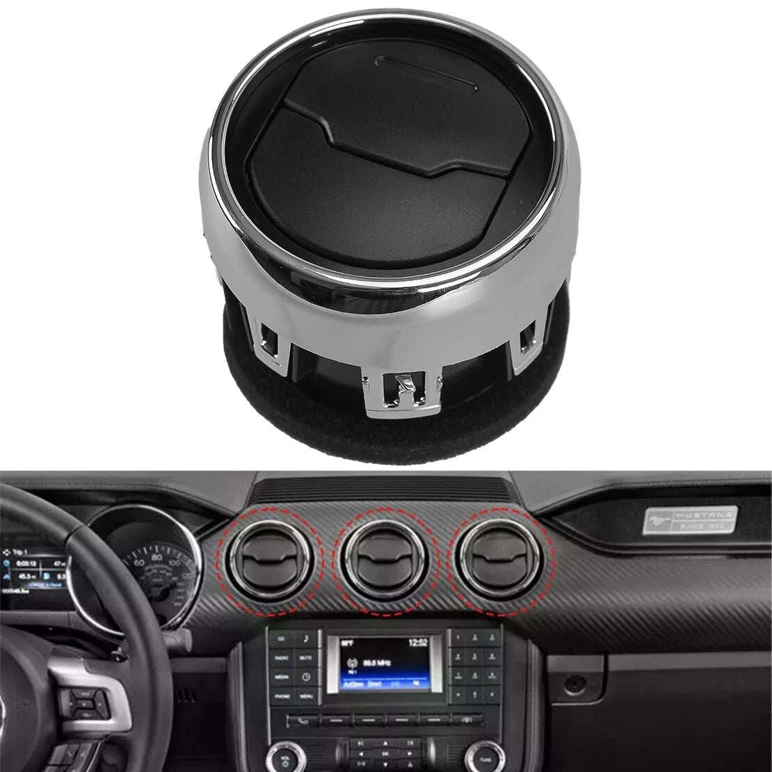 AC Heater Air Duct Vent Louvre for Ford Mustang (2015-2022)