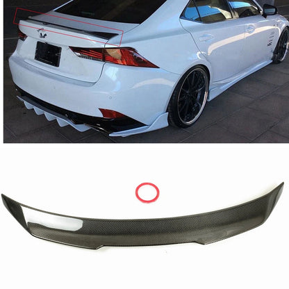 1pc Carbon Fiber Rear Boot Spoiler Lip for Lexus IS350 IS300 (2014-2020)