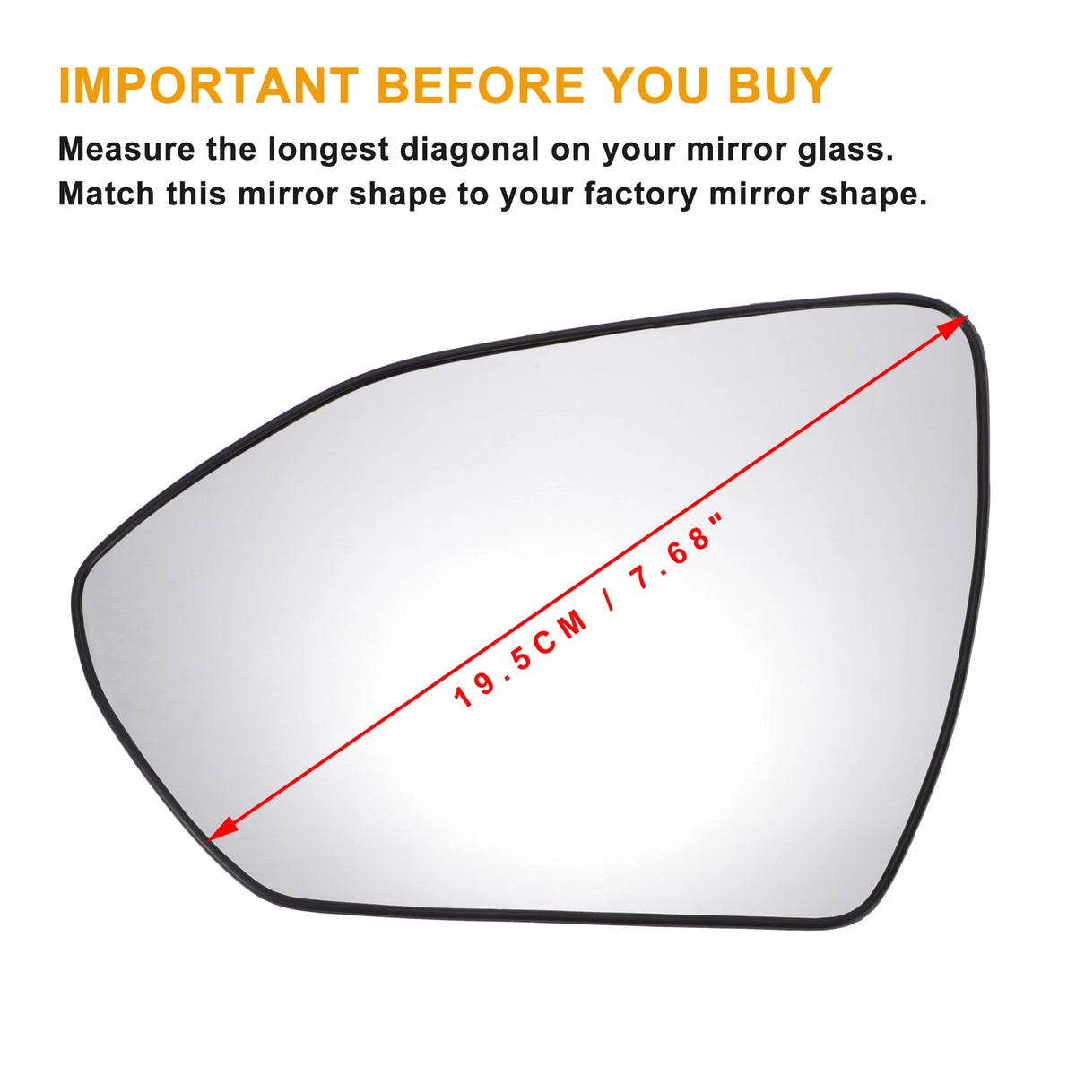 Left Side White Mirror Glass with Back for Hyundai Tucson (2022-2024)