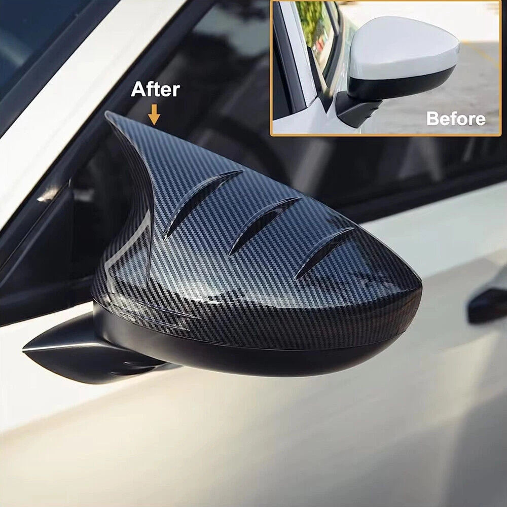 2 x Carbon Fiber Look Rearview Side Mirror Covers for Honda Civic (2022-2024)