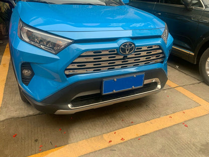 Glossy Stainless Steel Front Grille Cover Trim for Toyota RAV4 (2019-2023)