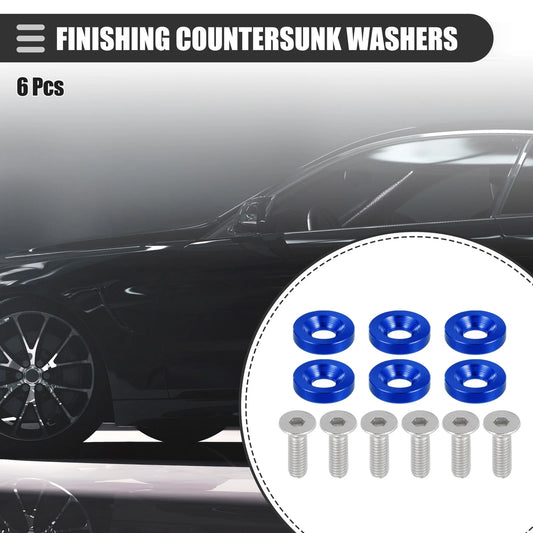 6pcs Finishing Countersunk Washers Blue for Motorcycle