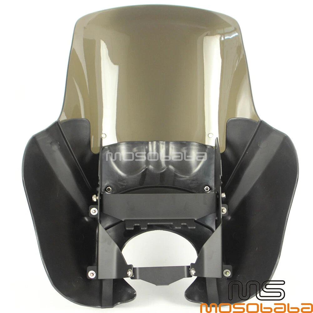 15'' Headlight Fairing & Smoke Windscreen for Harley Low Rider, Street Bob (99-17)