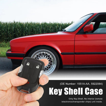 Car Key Fob Shell Case 3-Button Black for GMC Terrain (2018-2019)