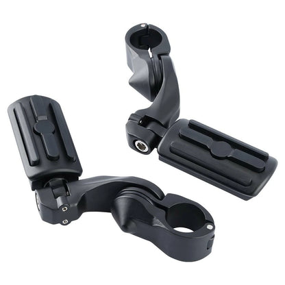 1-1/4" Matte Short Angled Highway Engine Guard Footpegs for Harley