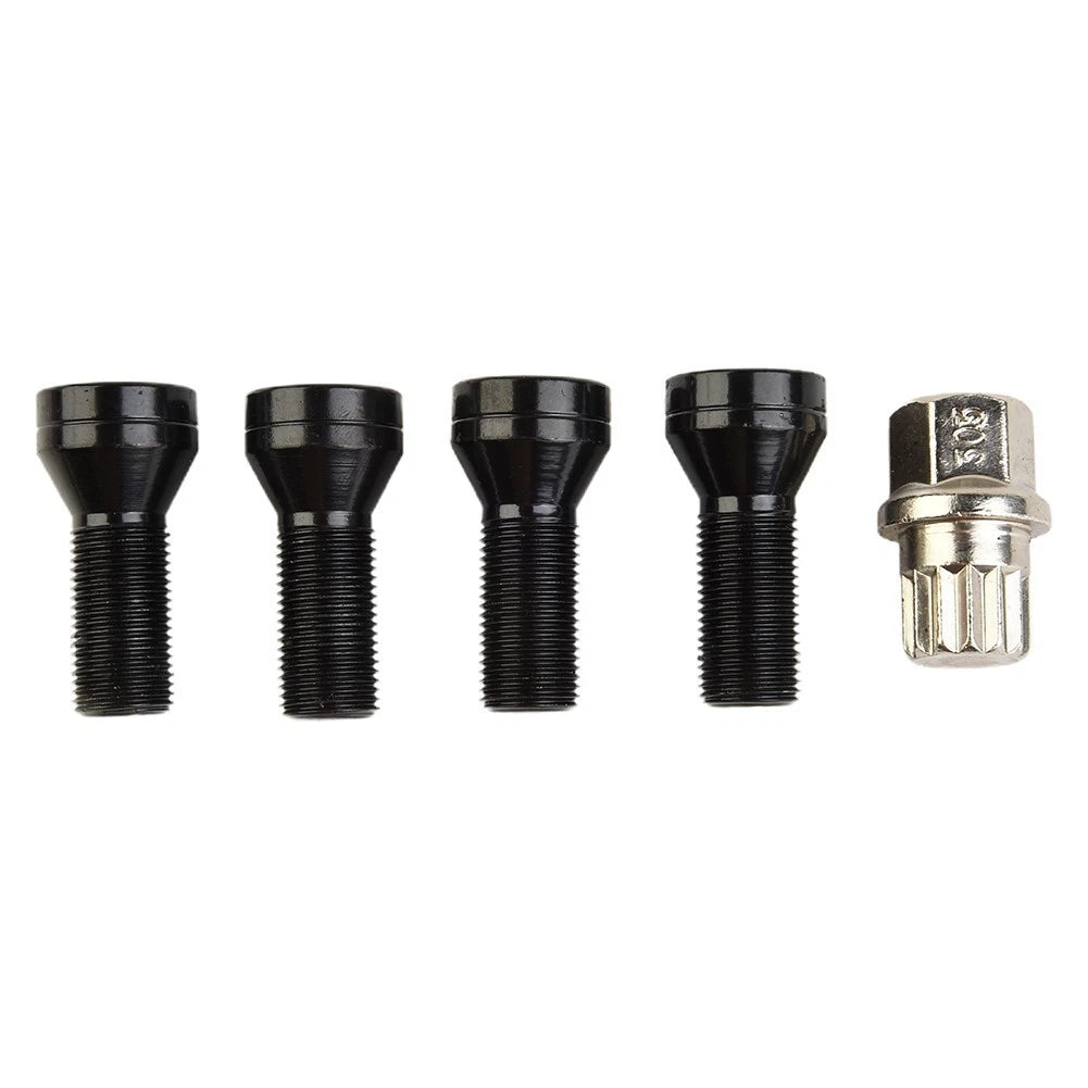 Wheel Locking Bolts 4pc LUG NUTS Silver Stainless Steel