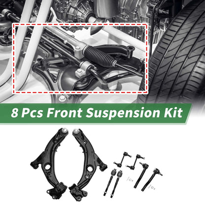 8 Pcs Front Lower Control Arms for Ford Edge (2007-2014)